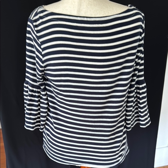 Banana Republic Navy and White Striped Women's Top, medium - Picture 4 of 6